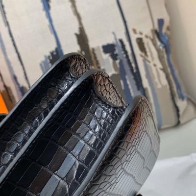 wholesale quality hermes constance 19 matte niloticus crocodile 89 noir phw